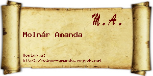 Molnár Amanda névjegykártya